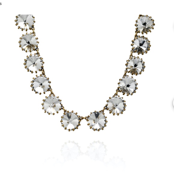 J Crew Round Crystal Statement Necklace: Glam Evening Jewelry - Picture 4 of 5